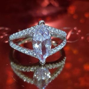 Tocara New Retired Hostess Exclusive Marquis Ring Sterling Silver Size 5